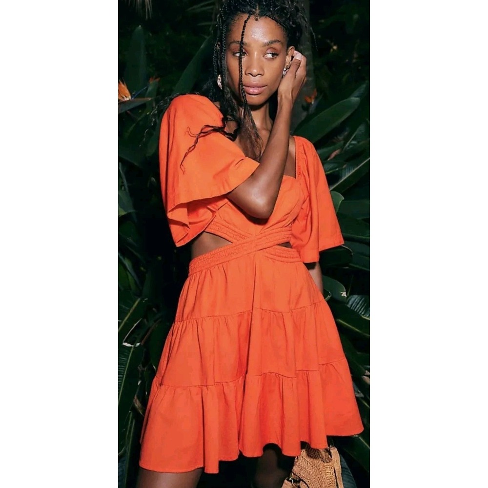 Free People Cross of‎ Sunlight Mini Dress Coastal Beach Cottage Bohemian